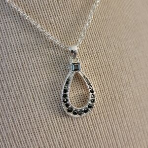 SAQ Silverstone Open Teardrop Necklace